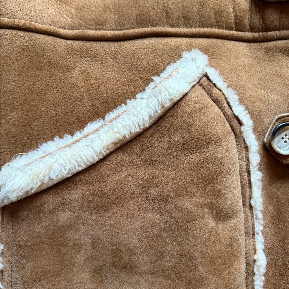 RARE!!!! Collectible 1970's Men's Tan/cognac/brown Shearling Coat - Picture 15 of 16